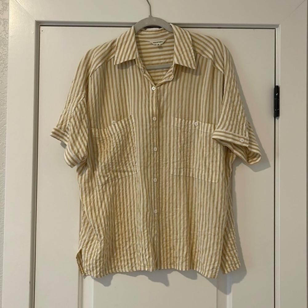 Max Studio Striped Oversized Button Up - image 3